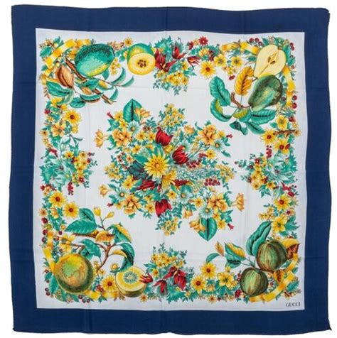 gucci scarf floral fruit